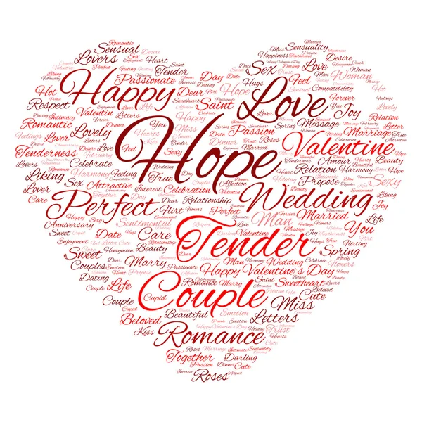 Красная любовь или облачный текст на День Святого Валентина — стоковое фото