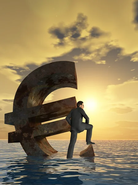 Moeda conceitual símbolo do euro — Fotografia de Stock
