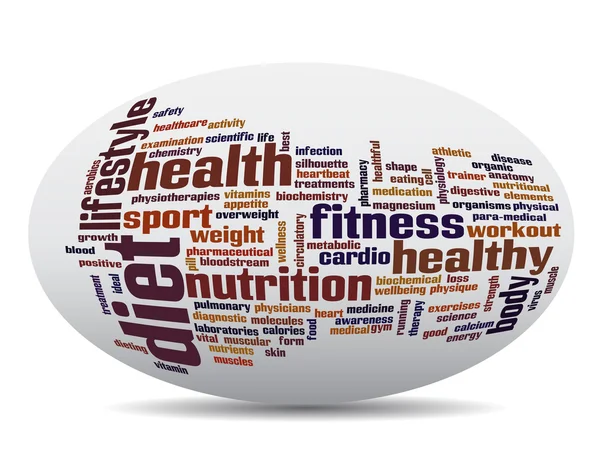 3D ellipse health word cloud — Stock Photo, Image