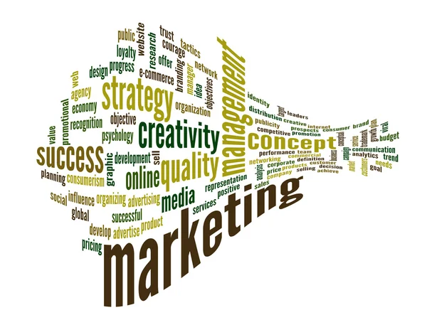 Business marketing nuvem de palavras — Fotografia de Stock