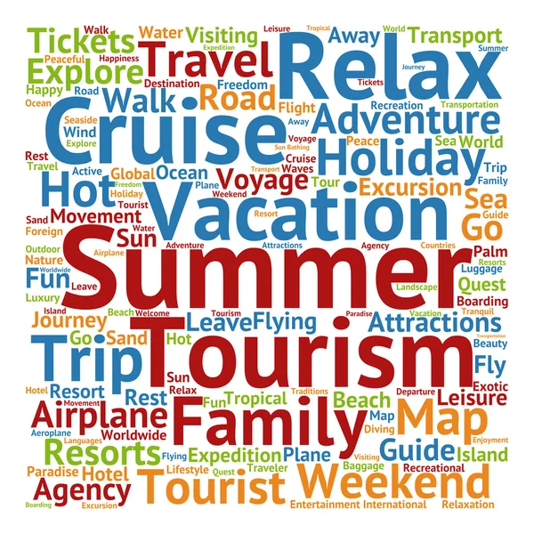 Summer travel or tourism word cloud — Stock Photo, Image