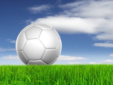 3D futbol topu çim