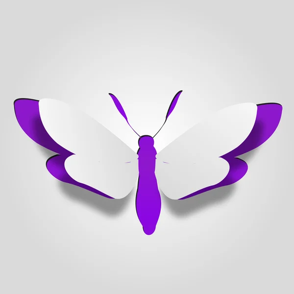Papel com forma de borboleta violeta — Fotografia de Stock