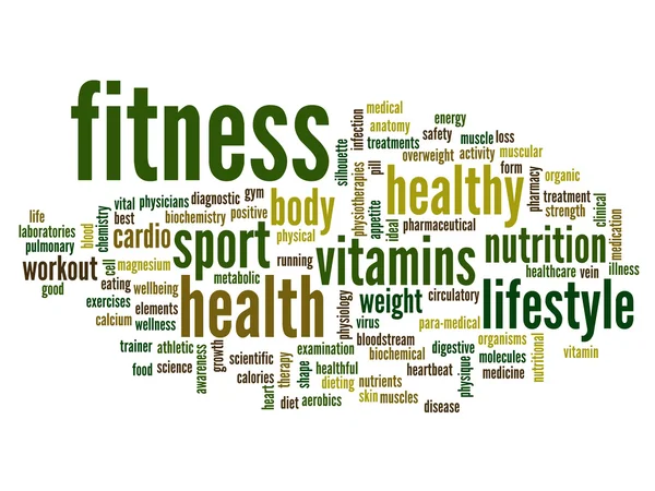 Abstracte fitness word cloud — Stockfoto