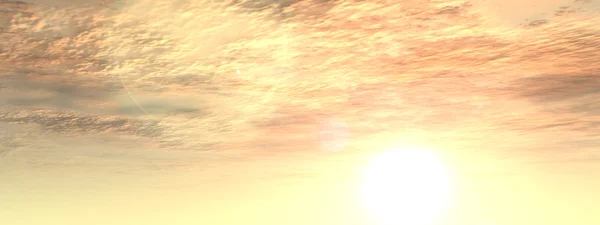Закат с облаками и солнце — стоковое фото
