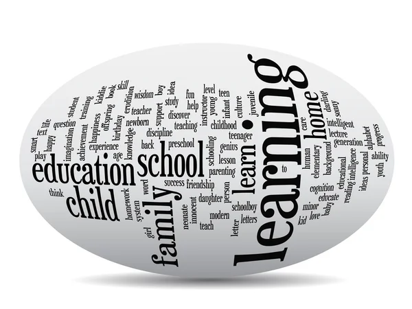 Oval or ellipse education abstract word cloud — Stock Photo, Image