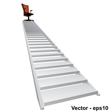 bir sandalye ile beyaz merdiven