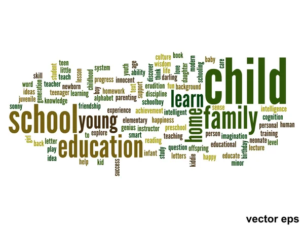 Kind onderwijs word cloud — Stockvector