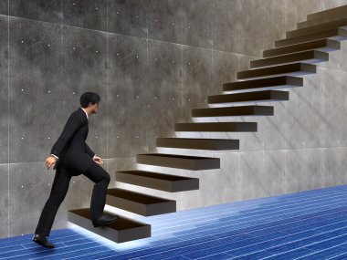 bir merdiven tırmanma işadamı