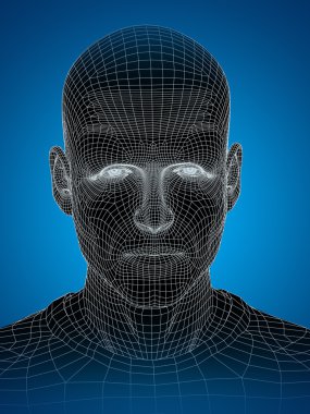 Tel kafes genç adam yüz