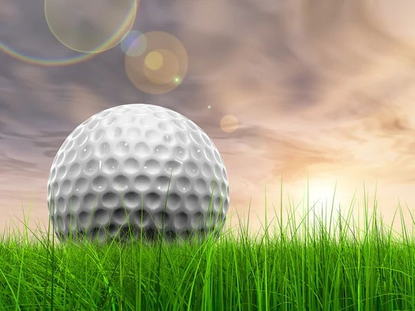 Balle de golf à l'horizon — Photo