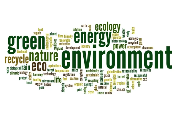 Umwelt und Ökologie Wortwolke — Stockfoto