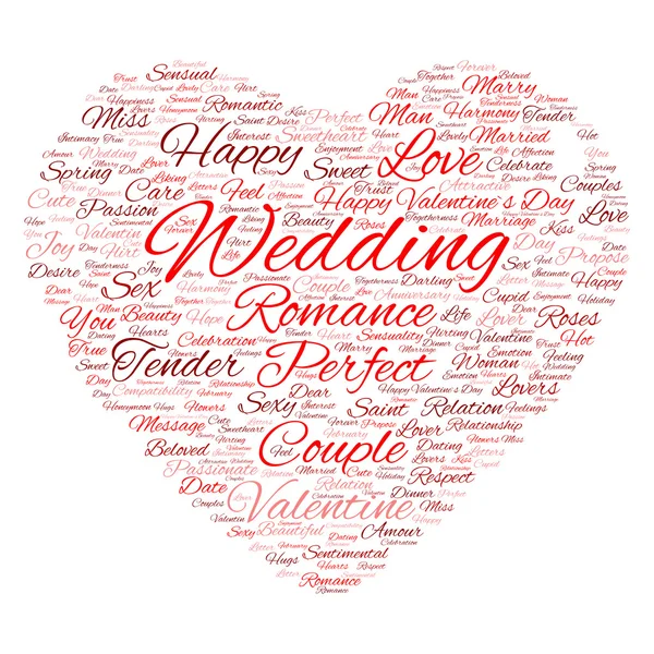 Valentinstag Wordcloud-Text — Stockfoto