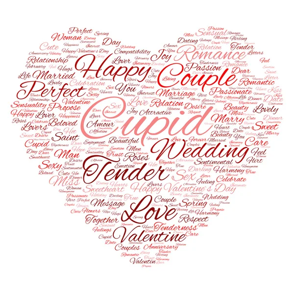 Valentinstag Wordcloud-Text — Stockfoto