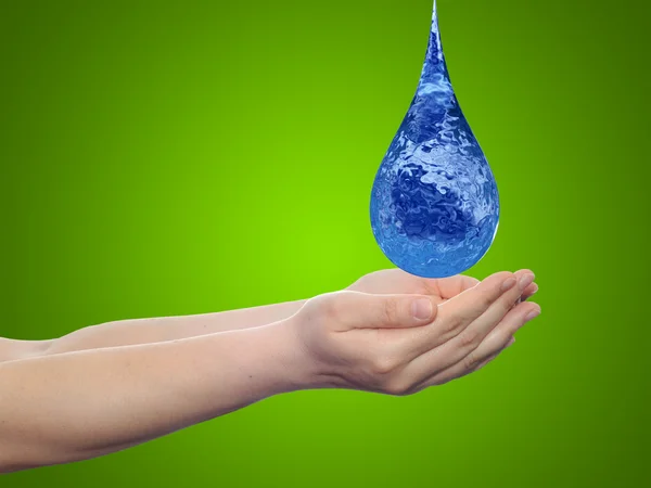 Conceptual blue water  drop — Stock Fotó