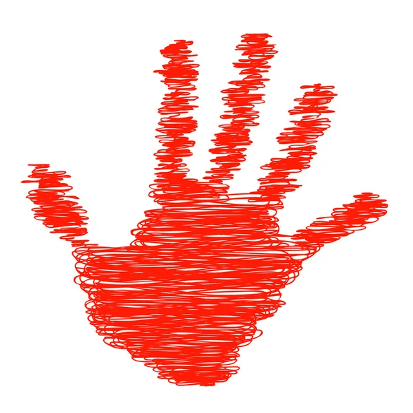 Mão pintada vermelha — Fotografia de Stock