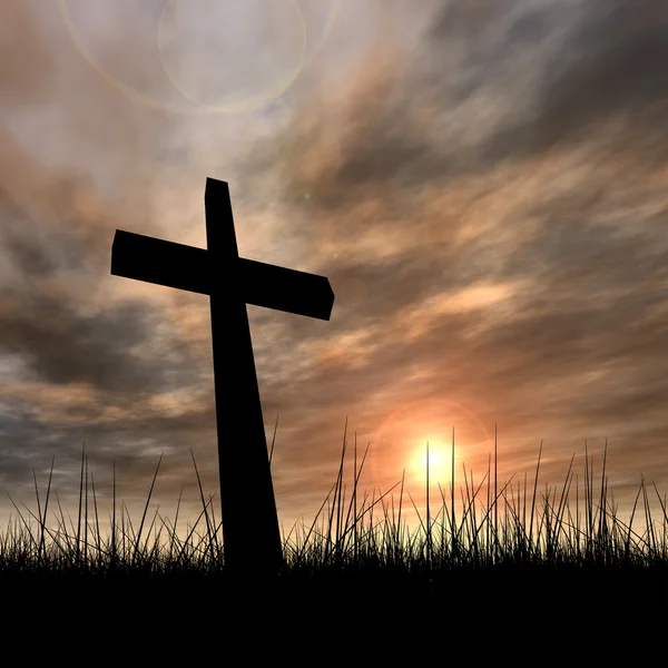 Černý kříž nebo náboženství symbol — Stock fotografie