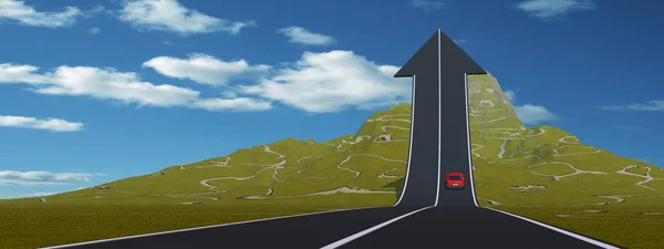 Pfeilstraße zeigt nach oben — Stockfoto