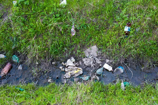 Unhygienic polluted river — Stock Photo, Image