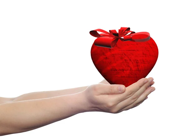 Conceptual heart with a ribbon — Stock Photo, Image