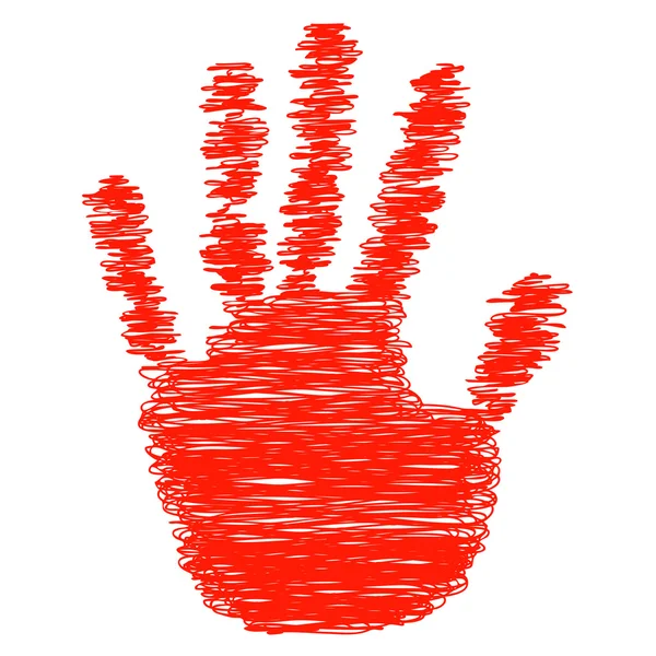 Main peinte en rouge — Photo
