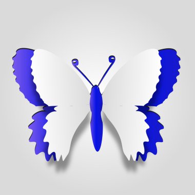 kavramsal beyaz kağıt arka plan kelebek