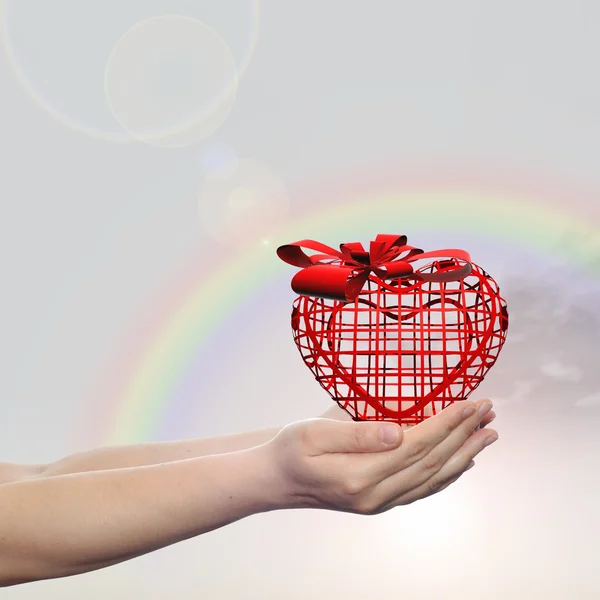 Conceptual  red heart sign — Stock Photo, Image