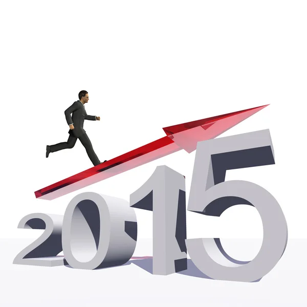 Businessman standing over  2015 year symbol — Stok fotoğraf