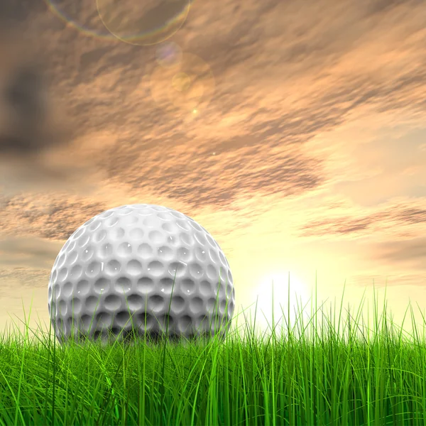 Golf ball at horizon — Stock Photo, Image