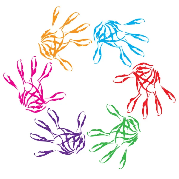Αφηρημένη ζωηρόχρωμου χρώματος χέρι εκτυπώσεις — Φωτογραφία Αρχείου