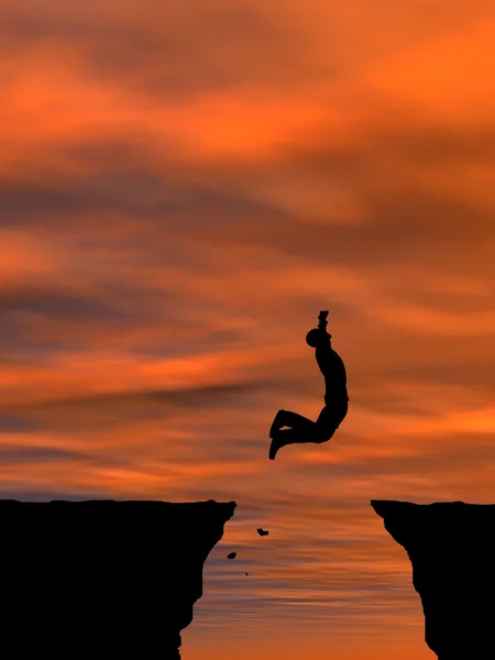 Uomo d'affari silhouette salto — Foto Stock