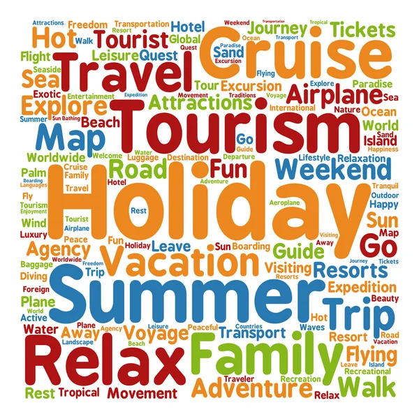 Turism word cloud — Stockfoto