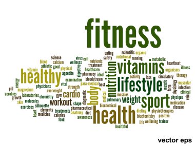 kavramsal fitness sağlık kelime bulutu