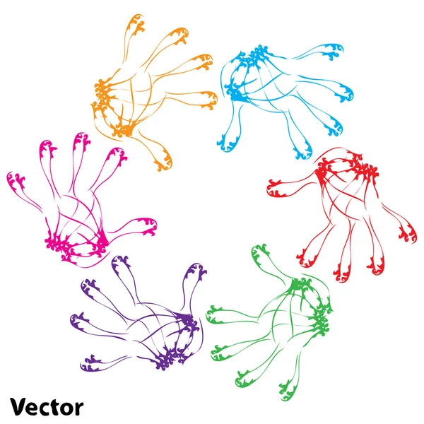 Konceptuella barn hand cirkel — Stock vektor