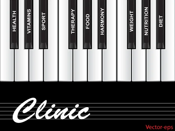 Clinica pianoforte parola nube — Vettoriale Stock