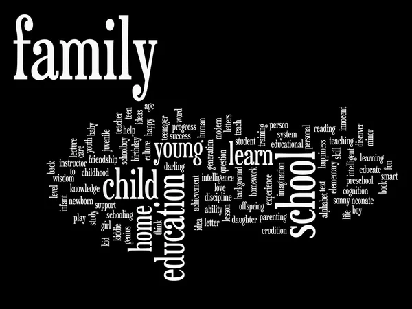 Educação ou nuvem de palavras de família — Fotografia de Stock