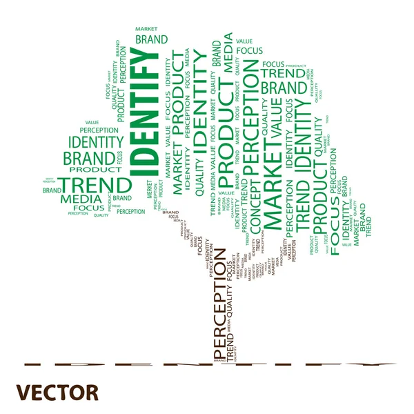 Identify tree word cloud — Stock Vector