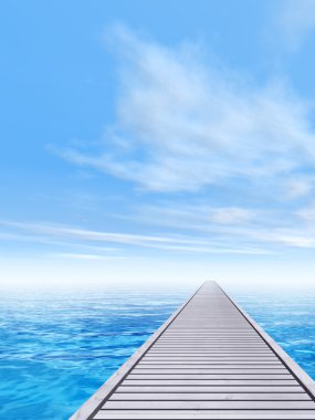 Ahşap güverte pier kenarı