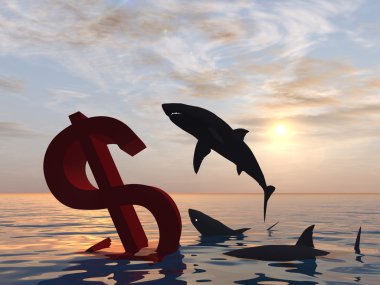 Doları simge veya batan işareti