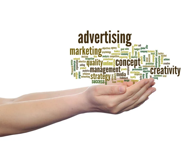 Bedrijfs marketing of reclame word cloud — Stockfoto