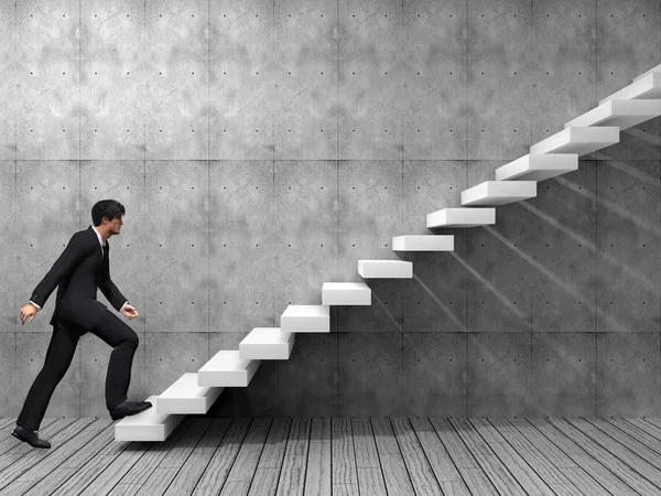 businessman climbing on a stair