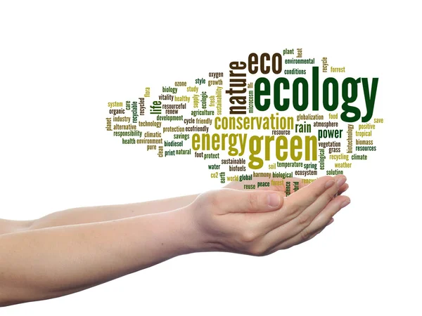 Ecologie, instandhouding word cloud — Stockfoto