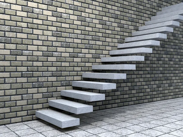 Steps near a brick wall — Stock Photo, Image