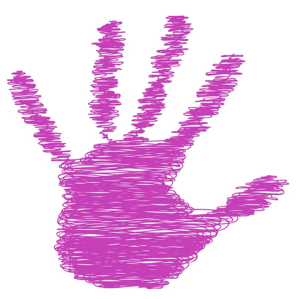 Conceptual pink painted  hand shape — Zdjęcie stockowe