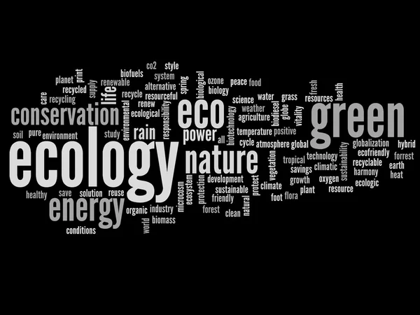 Ecologie en instandhouding word cloud — Stockfoto