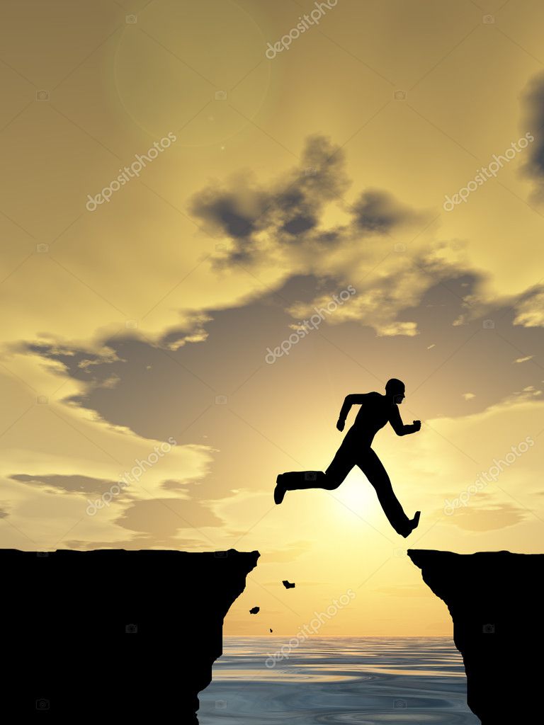 ビジネスマンのシルエット ジャンプ ストック写真 C Design36
