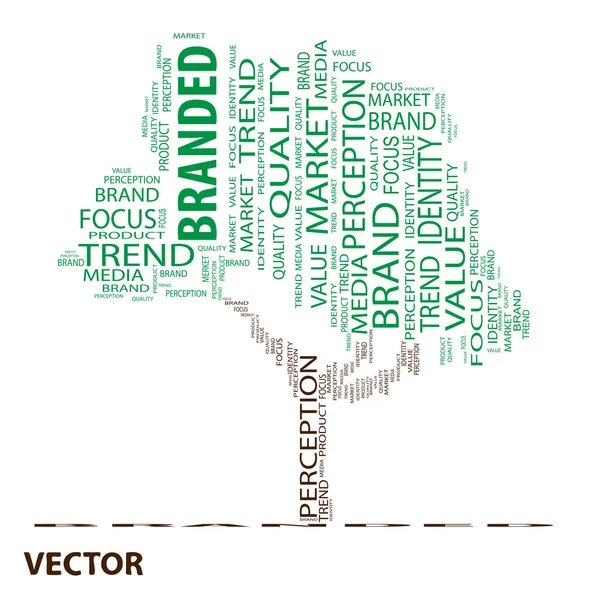 Nube de palabra de árbol de marca conceptual — Archivo Imágenes Vectoriales