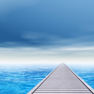 Ahşap güverte pier