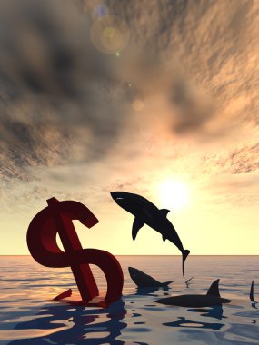 kavramsal kanlı Doları sembolü