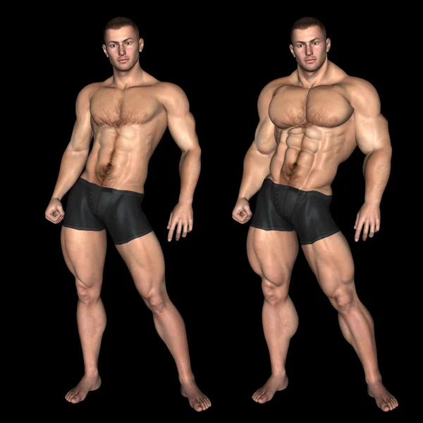 Erős, fiatal férfi férfi testépítő — Stock Fotó